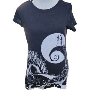 The Nightmare Before Christmas Black T-Shirt Size Medium Disney Tim Burton